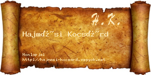Hajmási Kocsárd névjegykártya